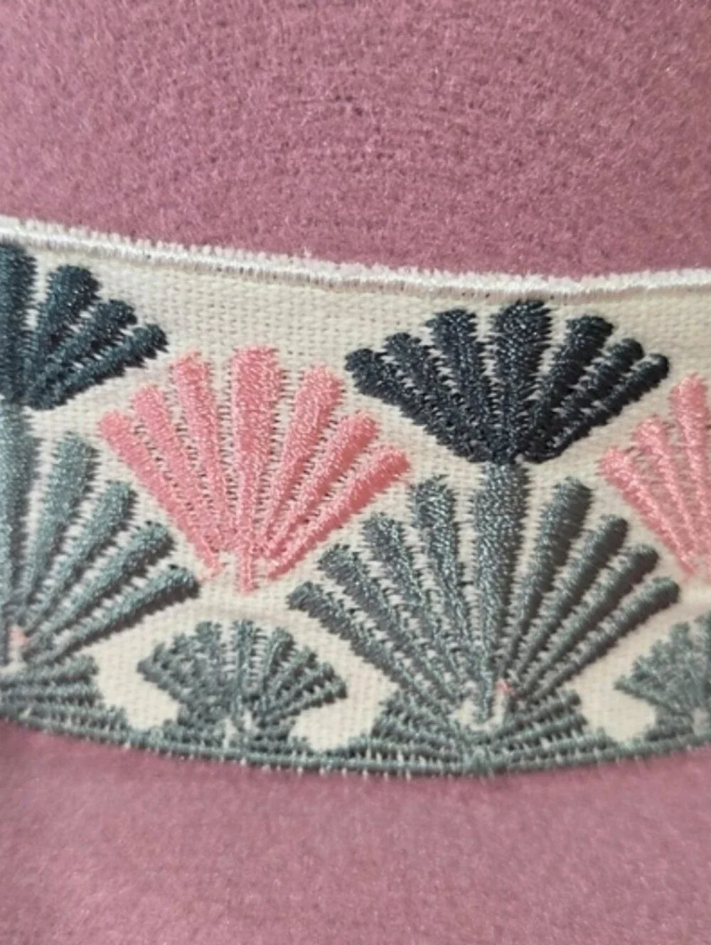 Red Dress Boutique Dusty Rose Wide-Brim Fedora with Embroidered Band